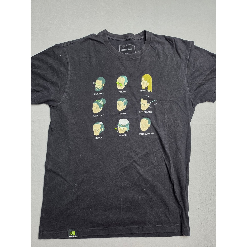 Nvidia T-Shirt Men's Medium Black Graphic 100% Cotton Pullover Streetwear Skater